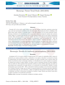 Bioenergía: estudio de tendencia patentométrica (2013-2018)